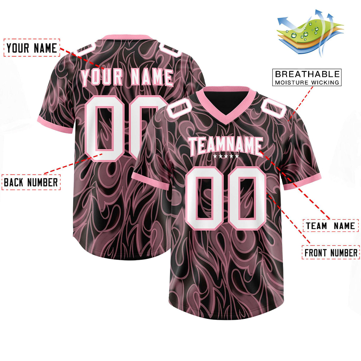 Custom Black Personalized Printed Graffiti Pattern Design Authentic Football Jersey