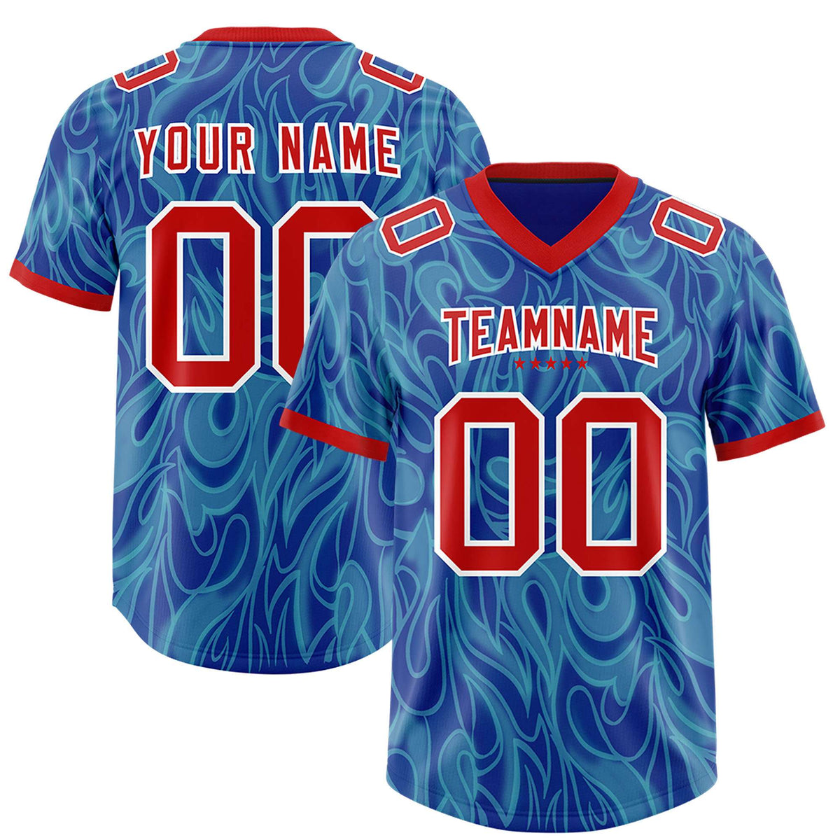 Custom Blue Personalized Printed Graffiti Pattern Design Authentic Football Jersey