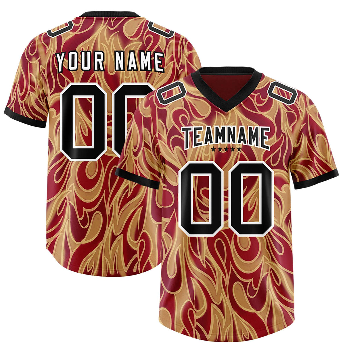 Custom Crimson Personalized Printed Graffiti Pattern Design Authentic Football Jersey