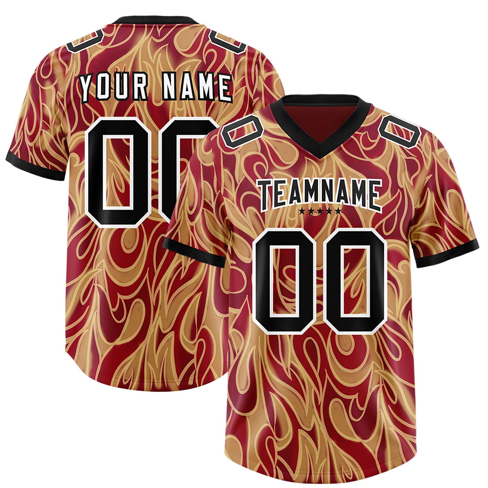 Custom Crimson Personalized Printed Graffiti Pattern Design Authentic Football Jersey