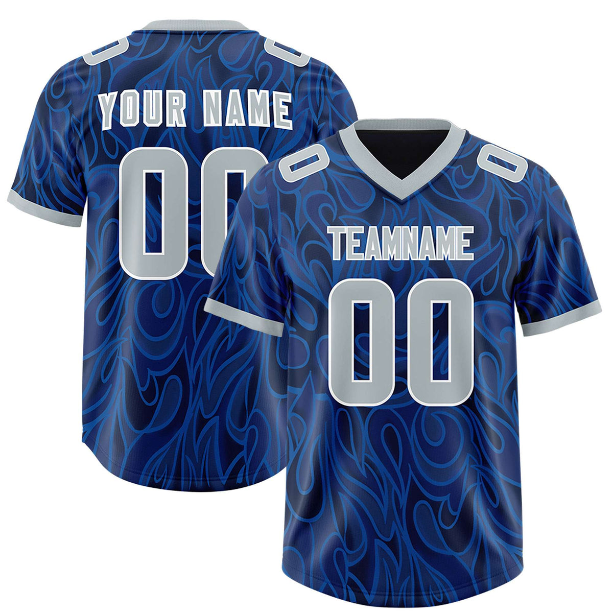 Custom Navy Personalized Printed Graffiti Pattern Design Authentic Football Jersey