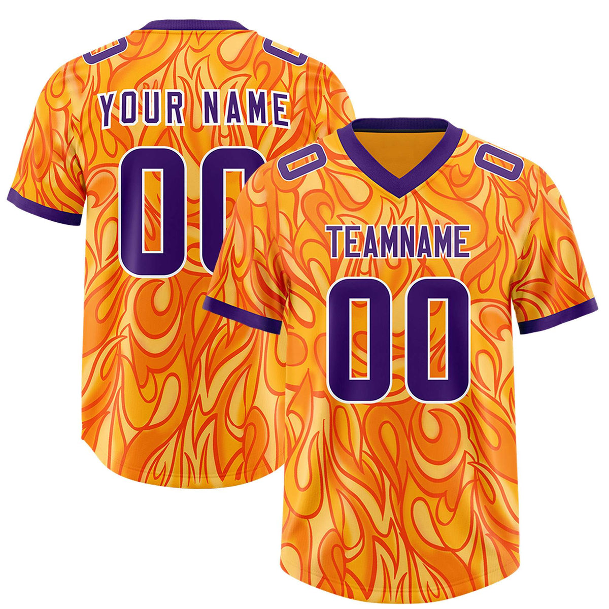 Custom Yellow Personalized Printed Graffiti Pattern Design Authentic Football Jersey