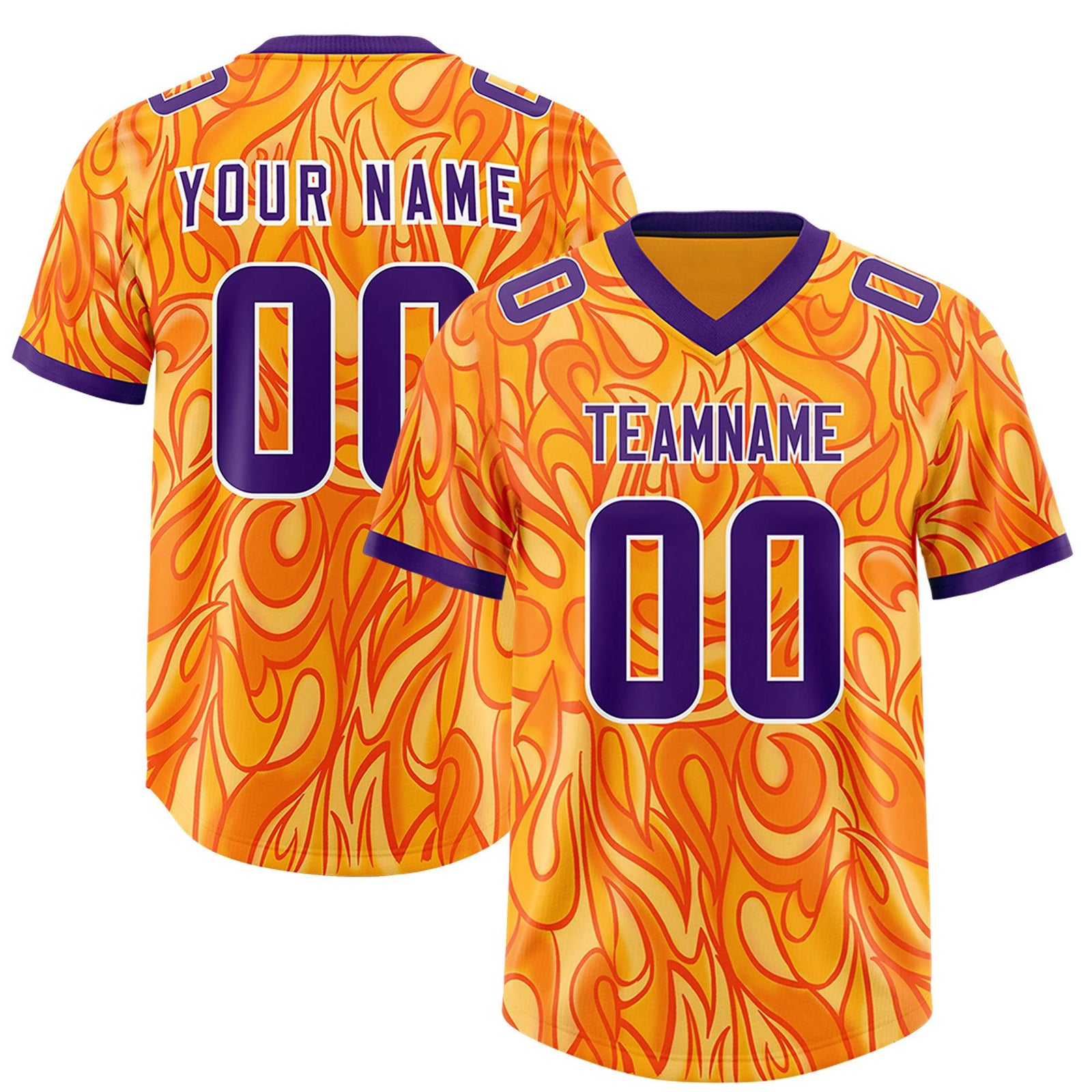 Custom Yellow Personalized Printed Graffiti Pattern Design Authentic Football Jersey