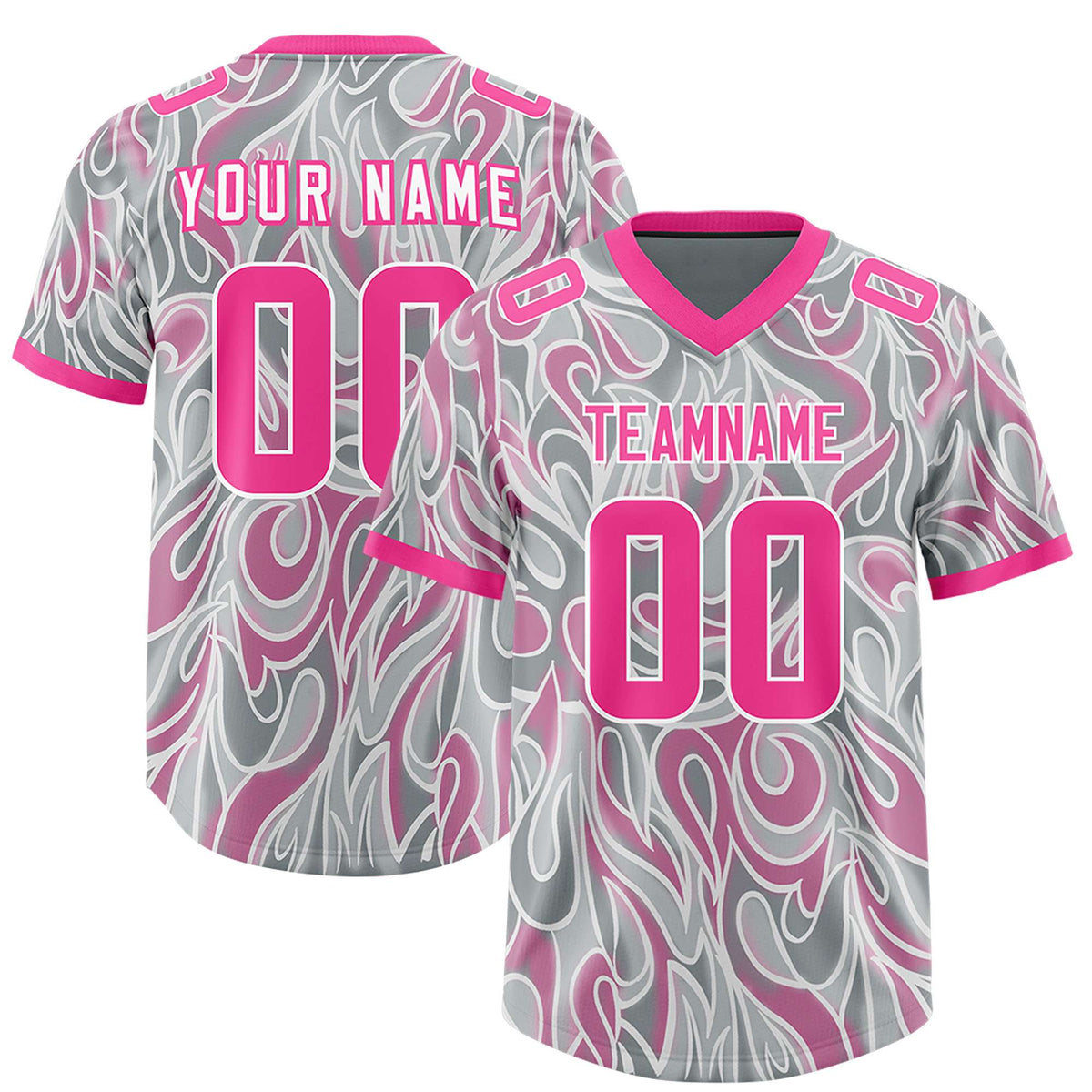 Custom Grey Personalized Printed Graffiti Pattern Design Authentic Football Jersey