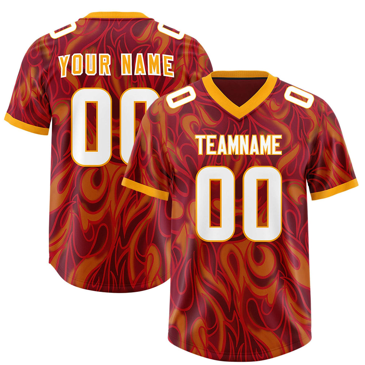 Custom Crimson Personalized Printed Graffiti Pattern Design Authentic Football Jersey