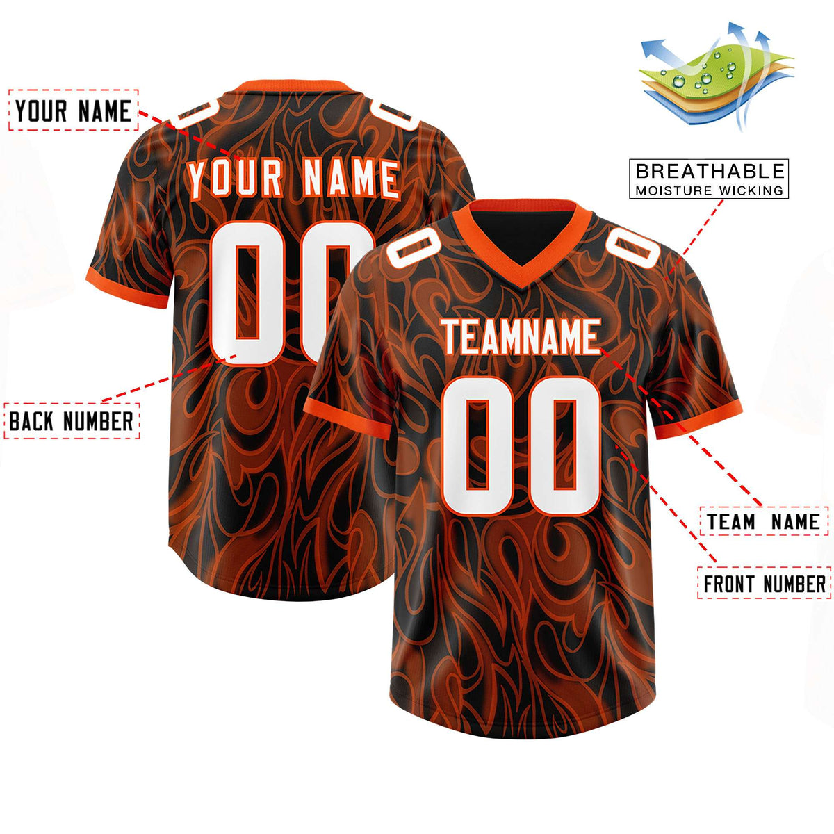 Custom Black Personalized Printed Graffiti Pattern Design Authentic Football Jersey