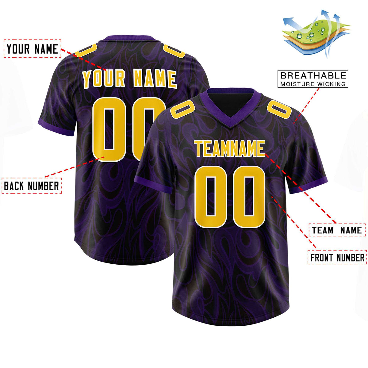 Custom Black Personalized Printed Graffiti Pattern Design Authentic Football Jersey
