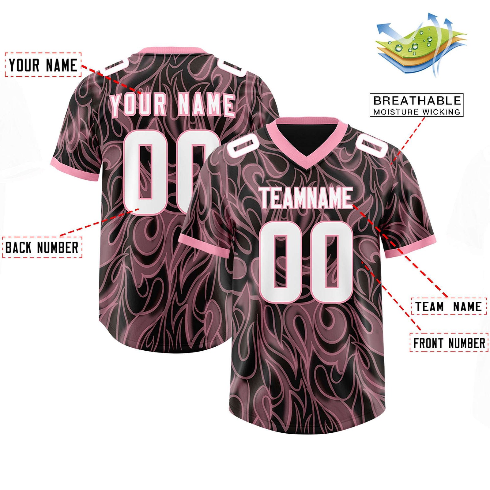 Custom Black Personalized Printed Graffiti Pattern Design Authentic Football Jersey