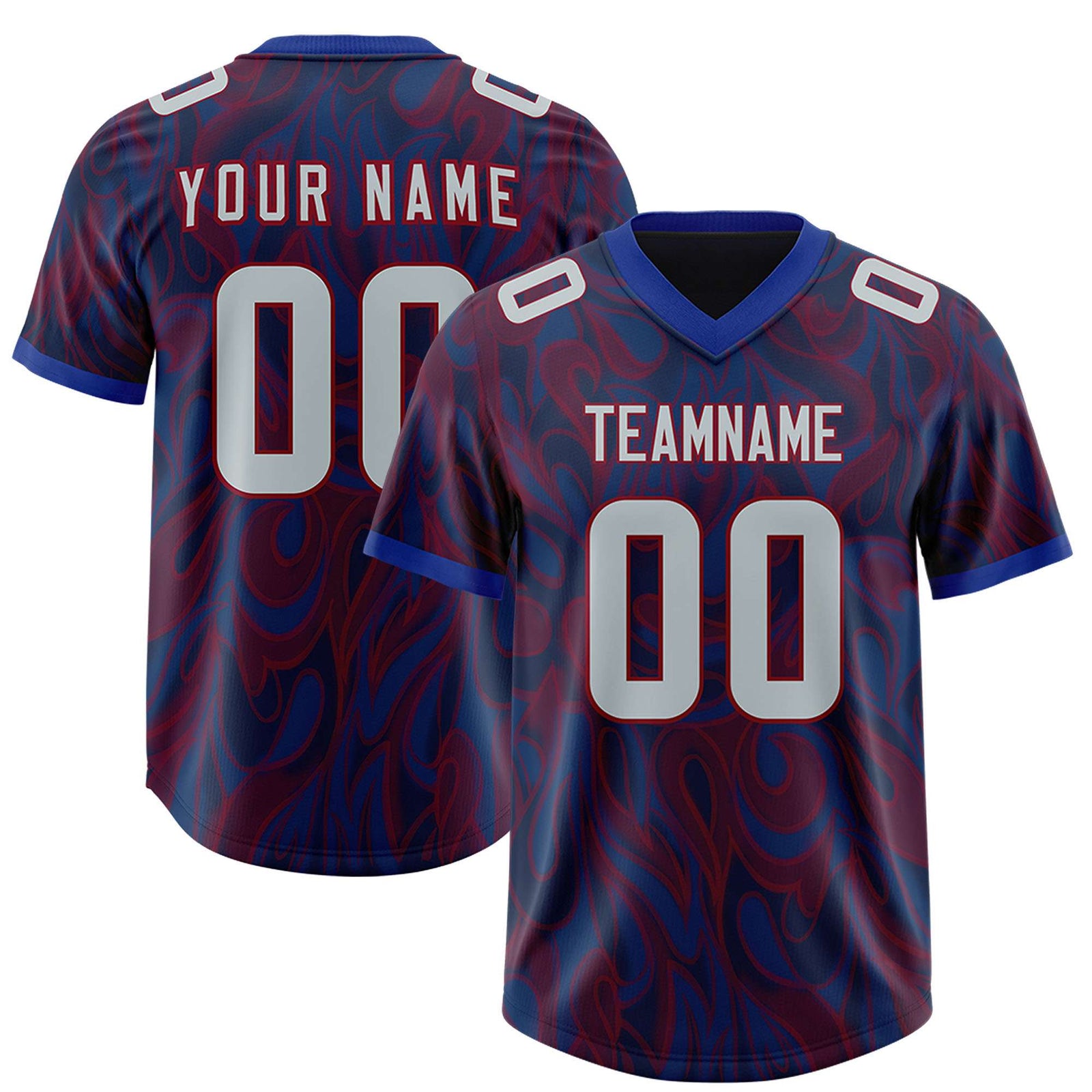 Custom Navy Personalized Printed Graffiti Pattern Design Authentic Football Jersey