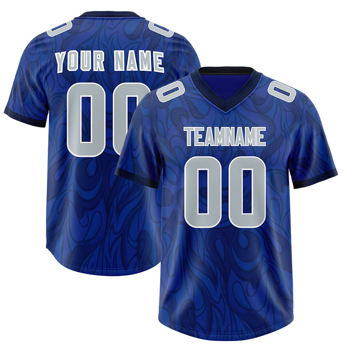 Custom Royal Personalized Printed Graffiti Pattern Design Authentic Football Jersey