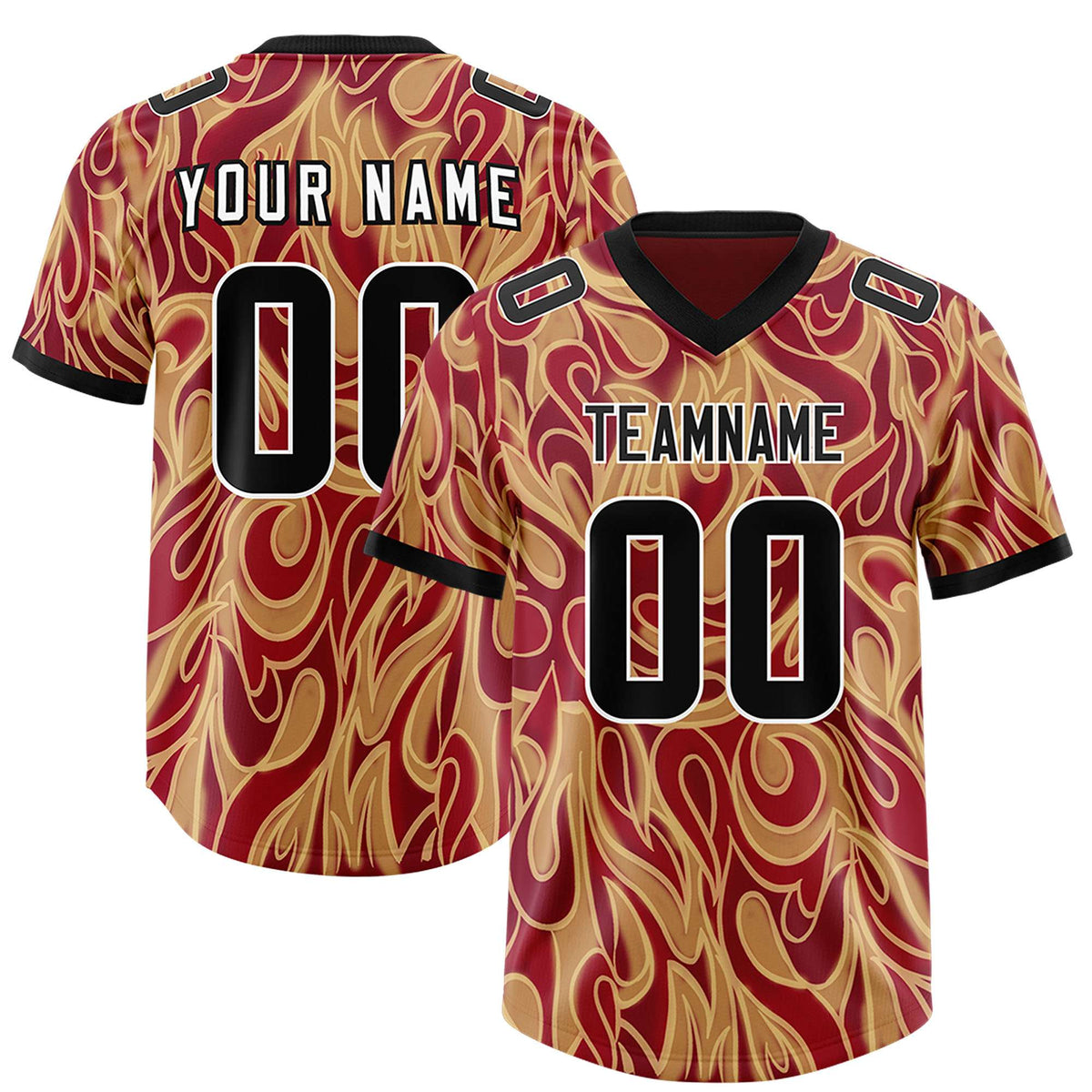 Custom Crimson Personalized Printed Graffiti Pattern Design Authentic Football Jersey