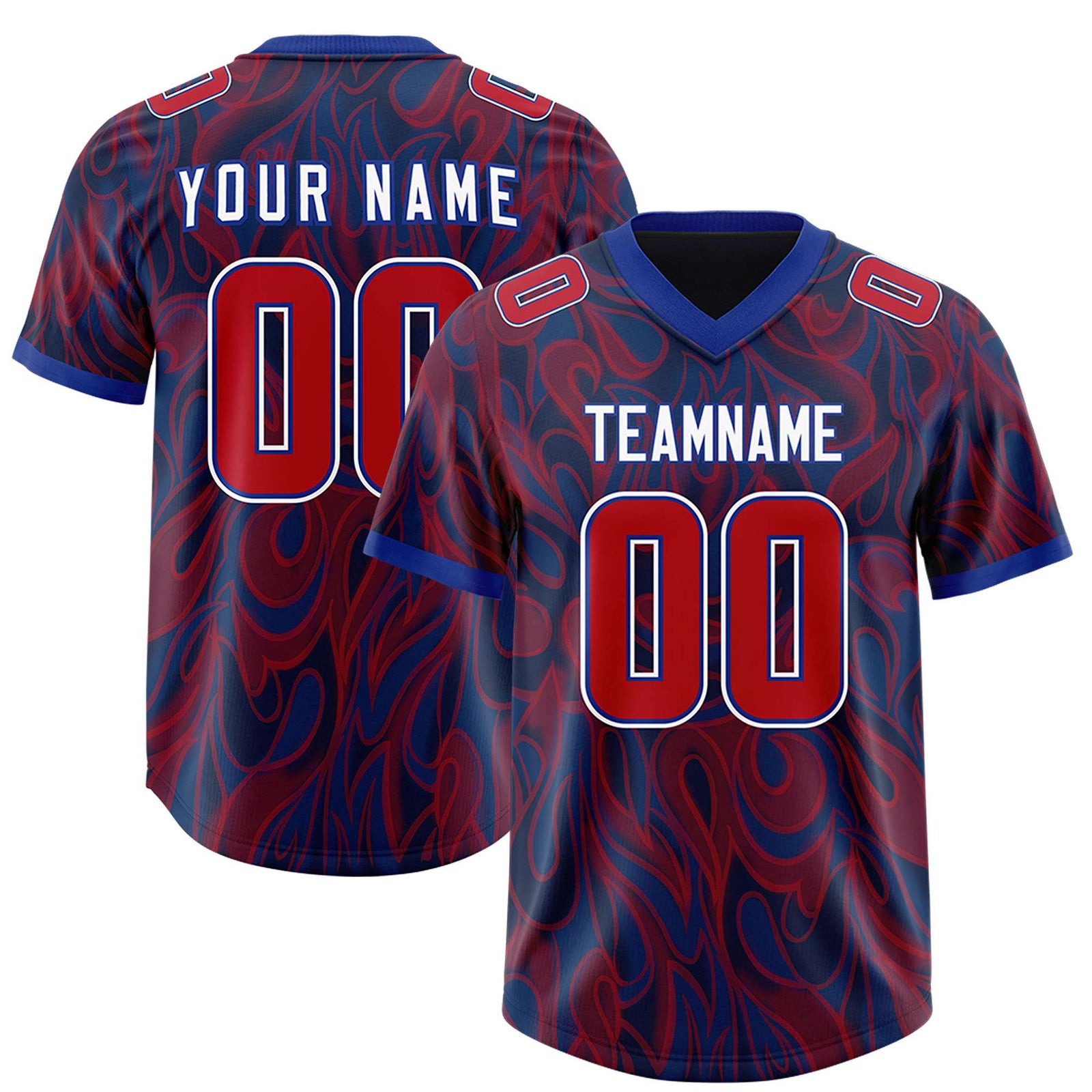 Custom Navy Personalized Printed Graffiti Pattern Design Authentic Football Jersey