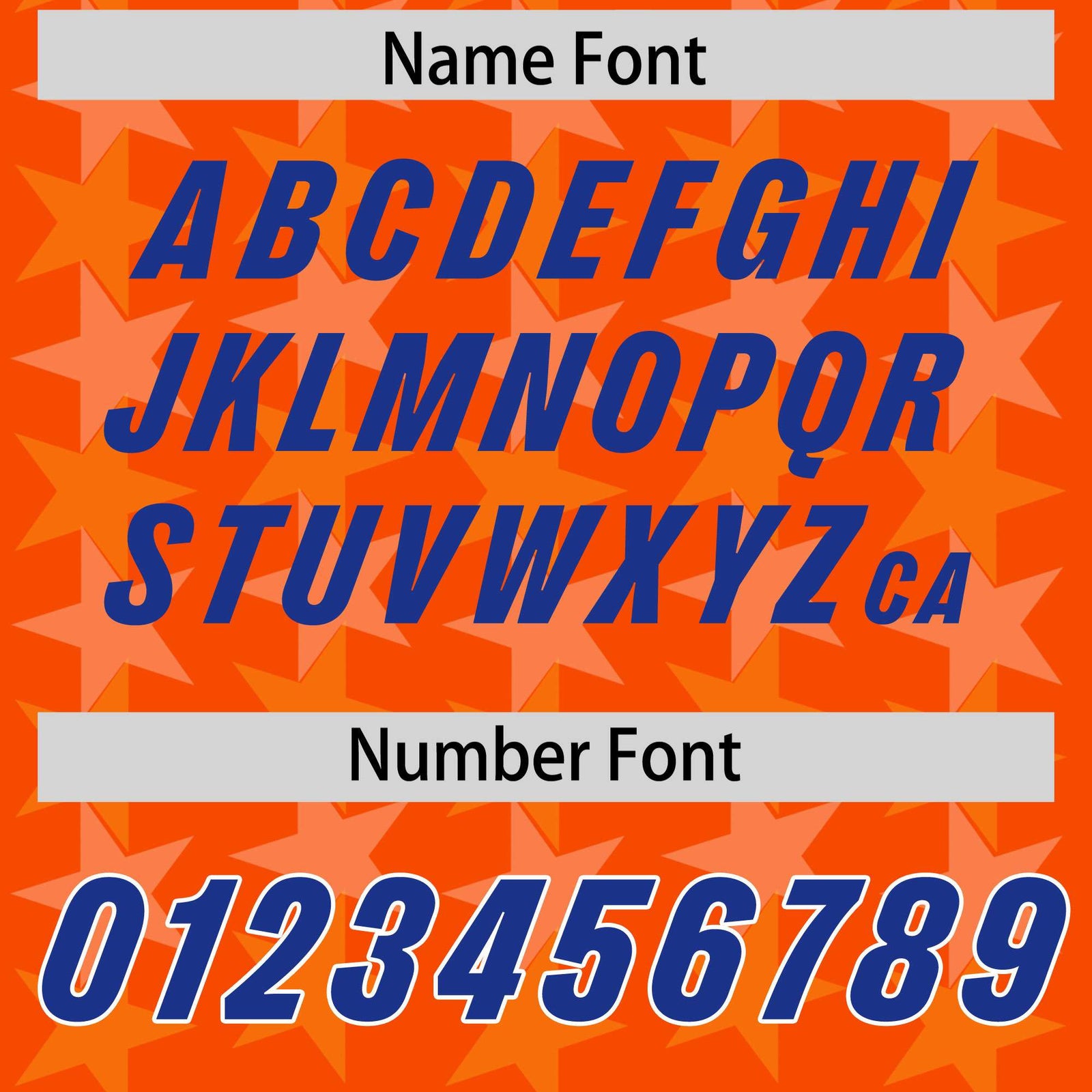 Custom Orange Royal Personalized All Star Graffiti Pattern Authentic Football Jersey