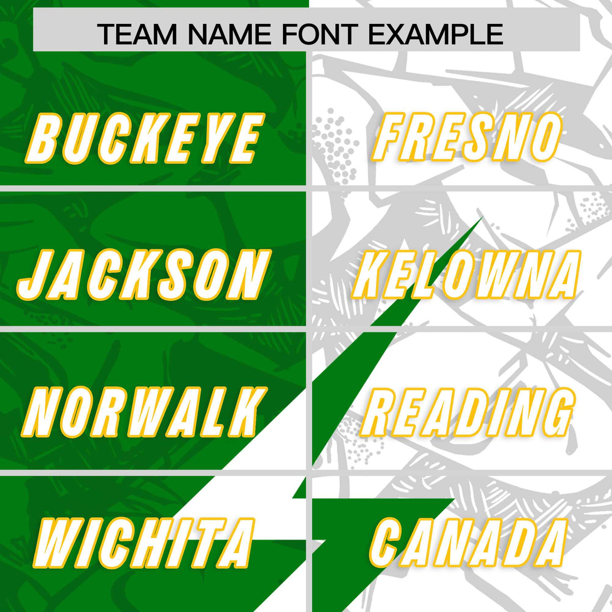 Custom Kelly Green White Split Personalized Lightning Pattern Football Jersey