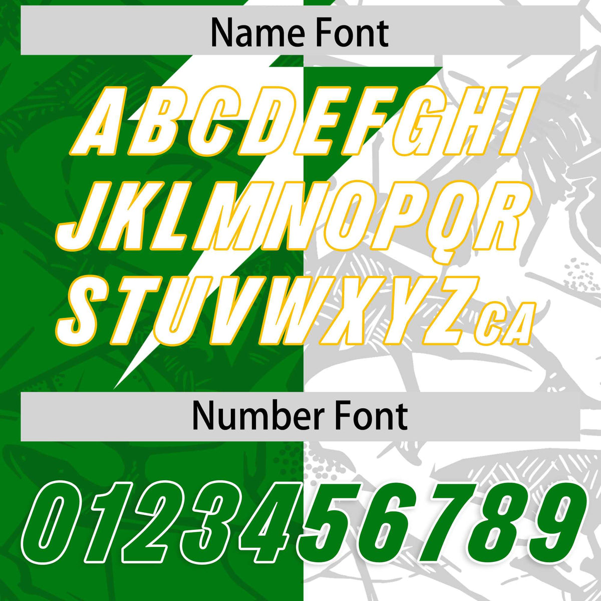 Custom Kelly Green White Split Personalized Lightning Pattern Football Jersey