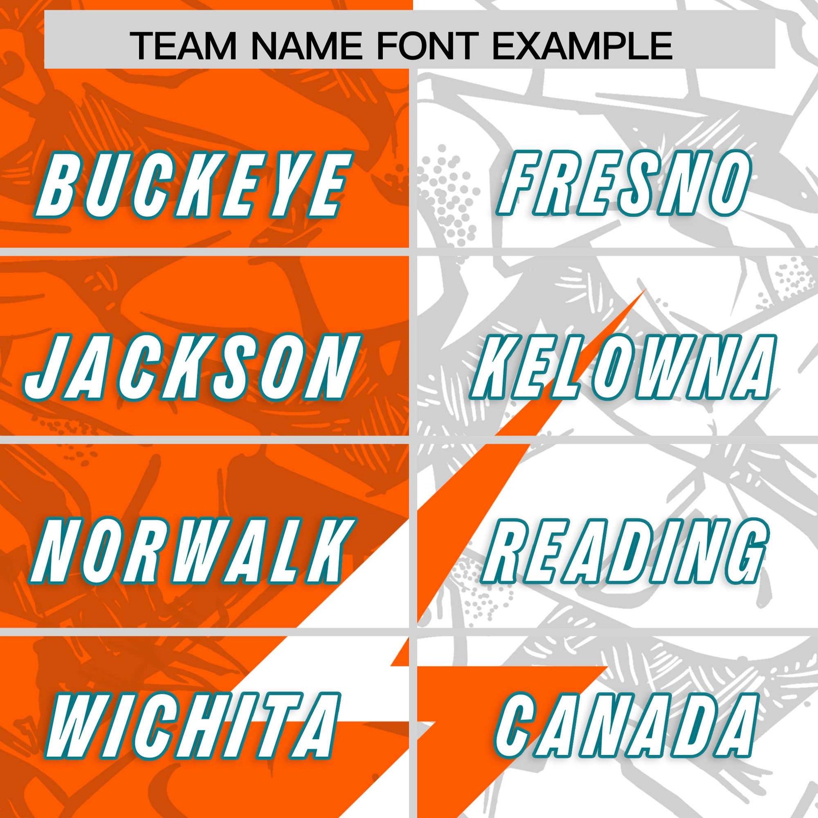 Custom Orange White Split Personalized Lightning Pattern Football Jersey