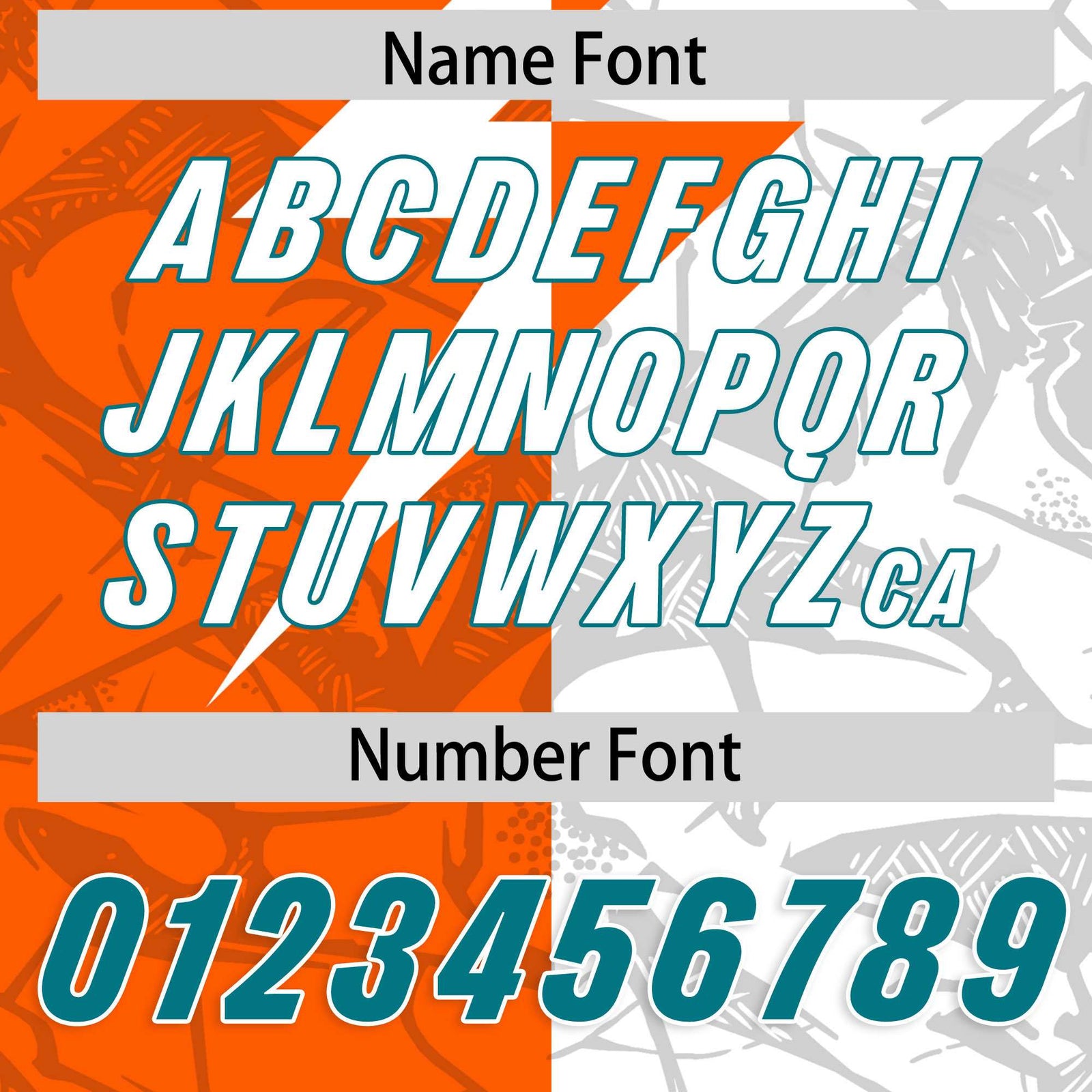 Custom Orange White Split Personalized Lightning Pattern Football Jersey