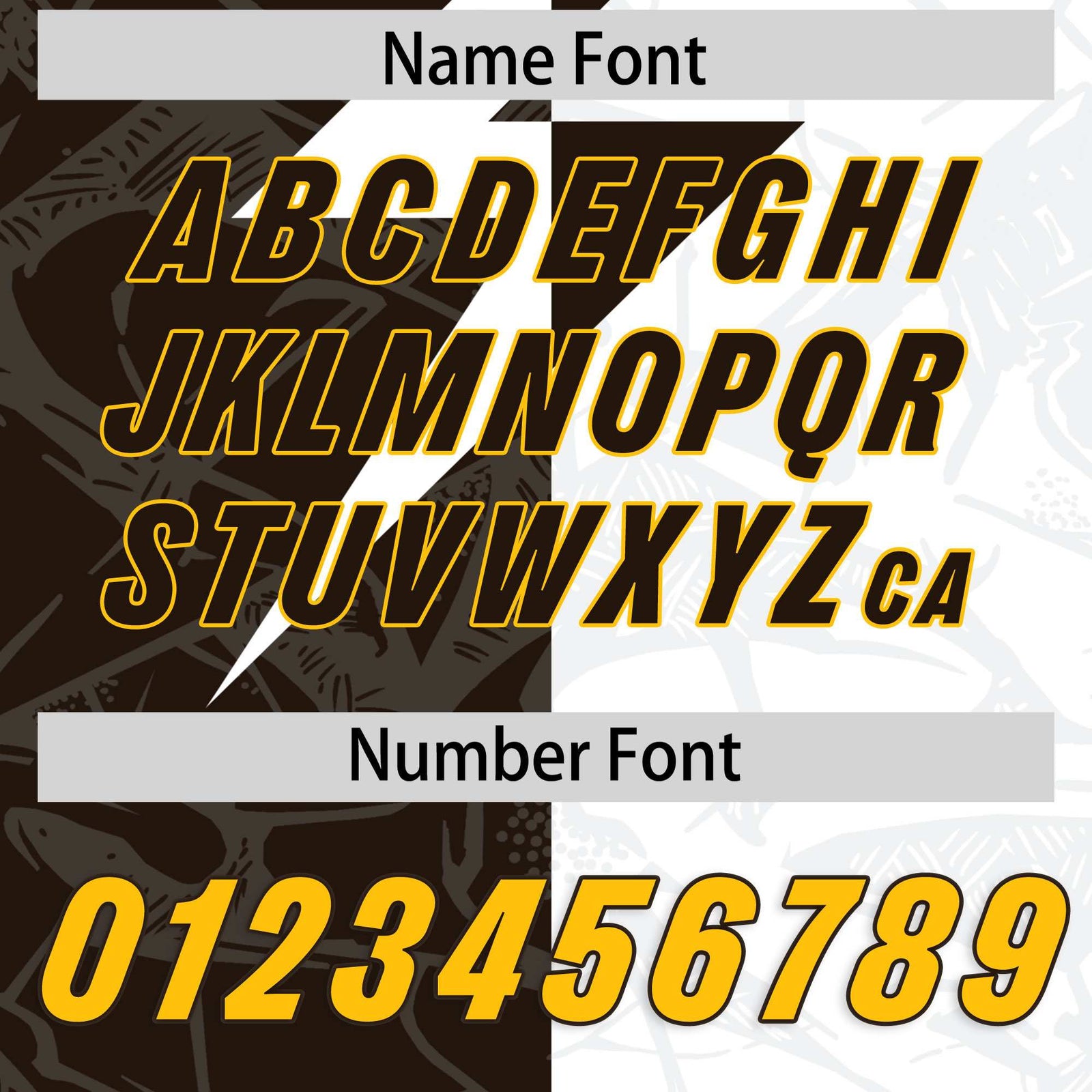 Custom Brown White Split Personalized Lightning Pattern Football Jersey