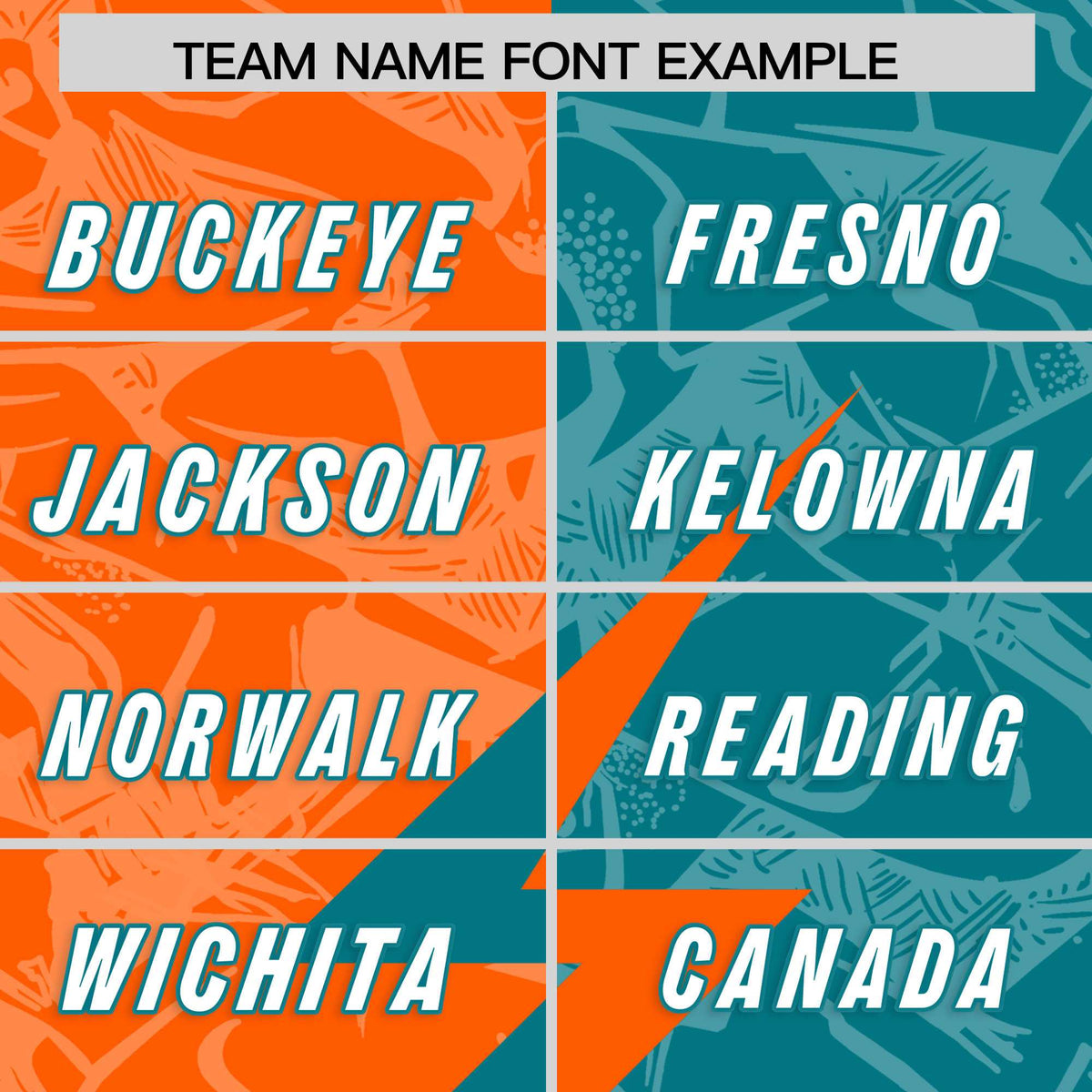 Custom Aqua Orange Split Personalized Lightning Pattern Football Jersey