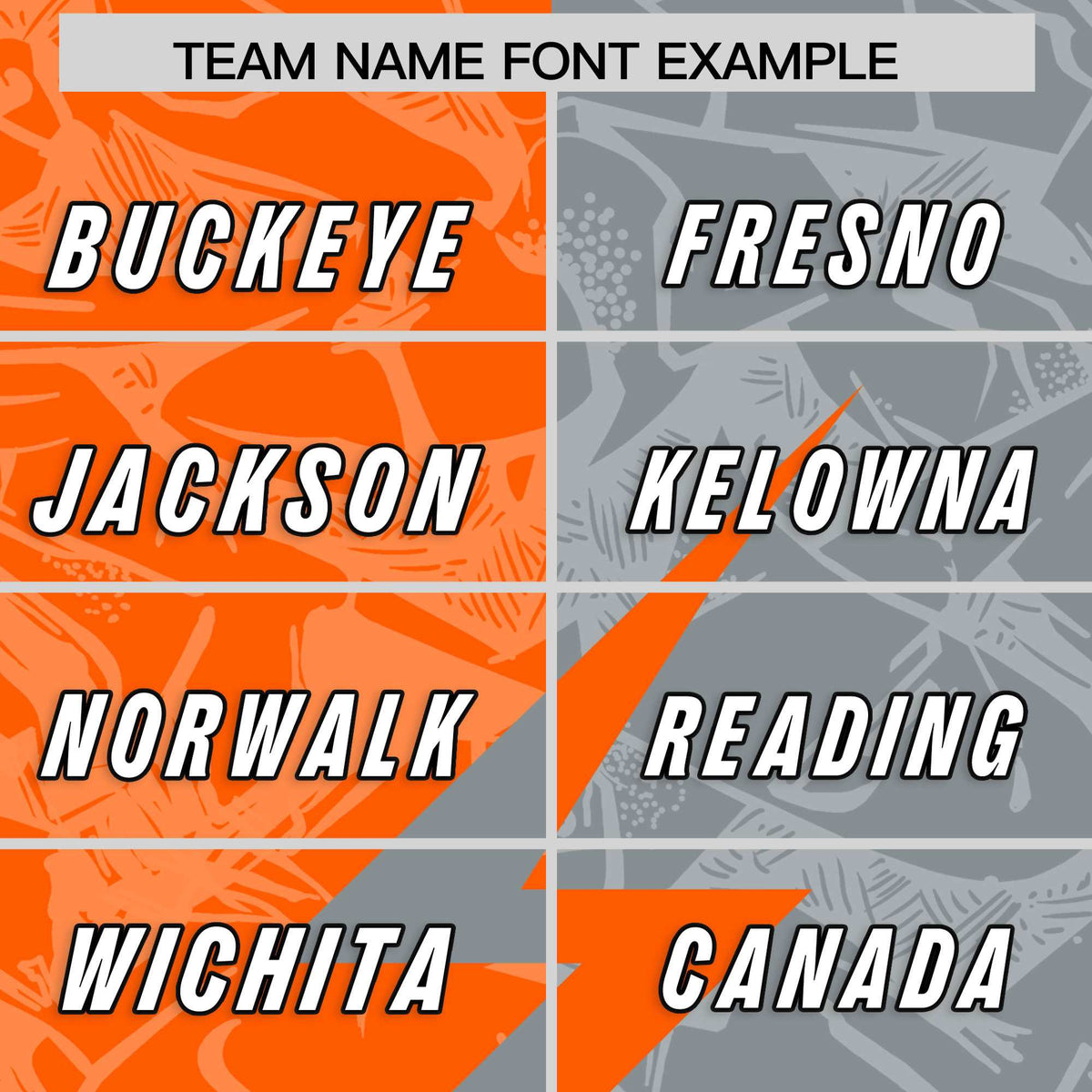 Custom Grey Orange Split Personalized Lightning Pattern Football Jersey