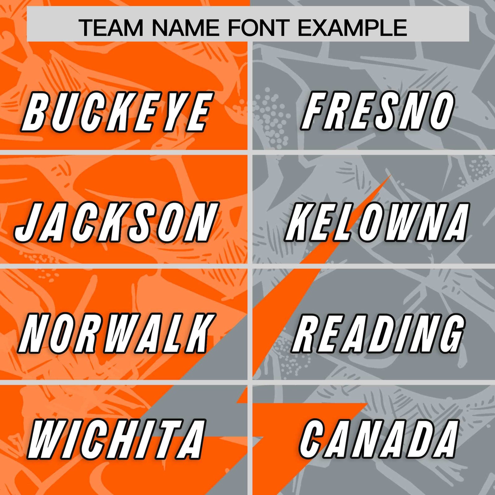 Custom Grey Orange Split Personalized Lightning Pattern Football Jersey