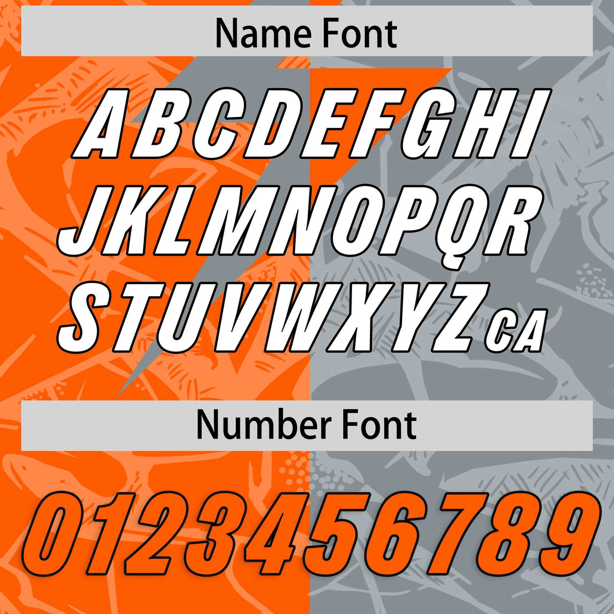 Custom Grey Orange Split Personalized Lightning Pattern Football Jersey