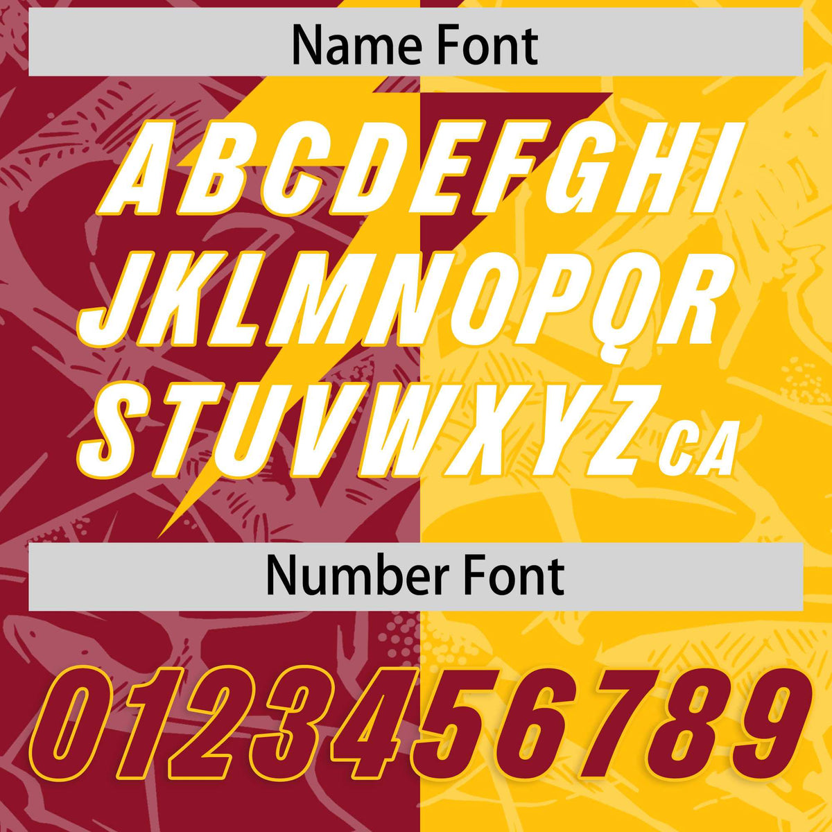 Custom Yellow Cardinal Split Personalized Lightning Pattern Football Jersey