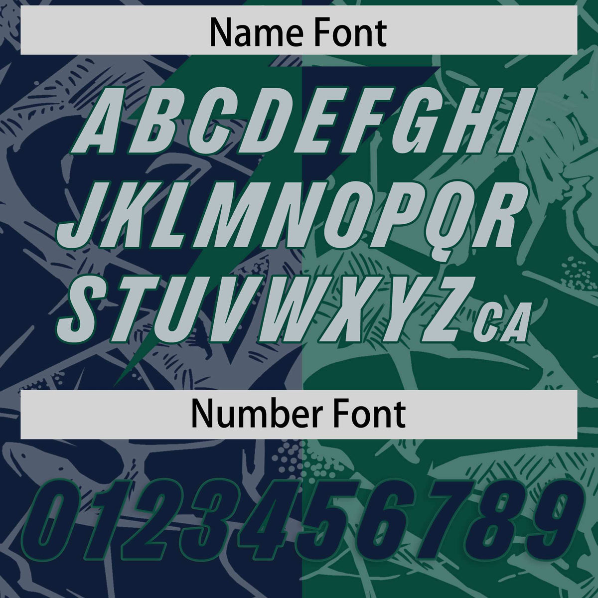 Custom Green Navy Split Personalized Lightning Pattern Football Jersey