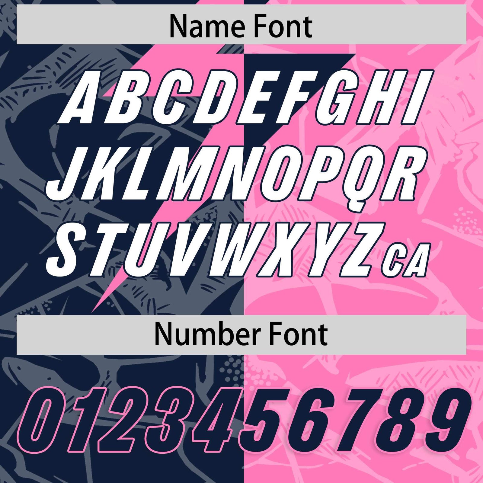 Custom Pink Navy Split Personalized Lightning Pattern Football Jersey