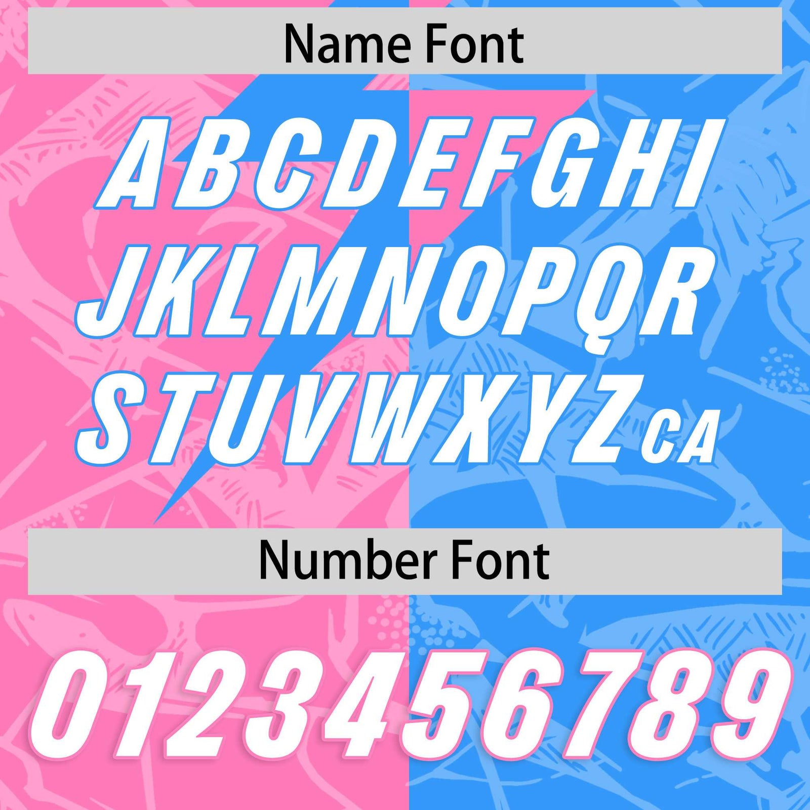 Custom Light Blue Pink Split Personalized Lightning Pattern Football Jersey