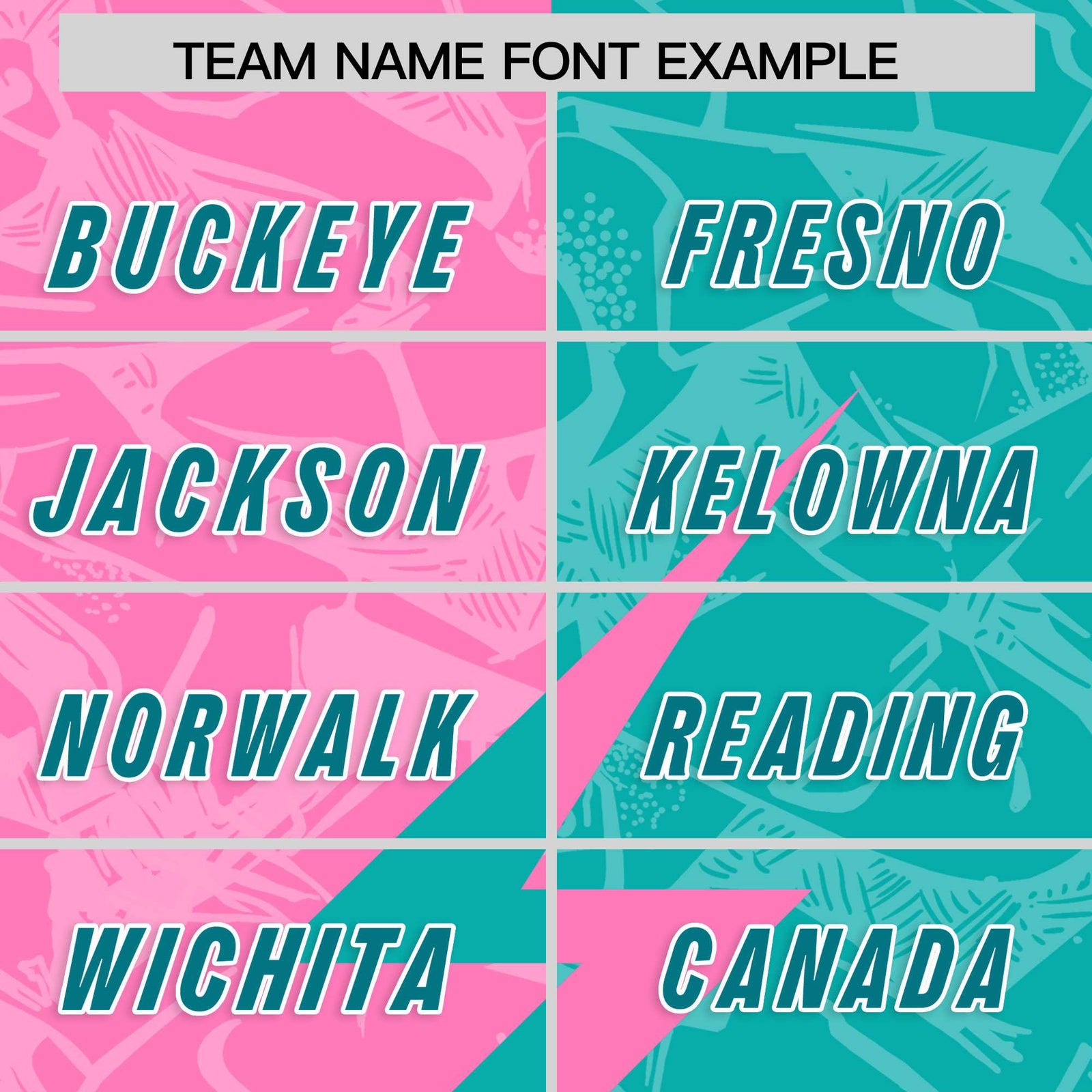 Custom Aqua Pink Split Personalized Lightning Pattern Football Jersey