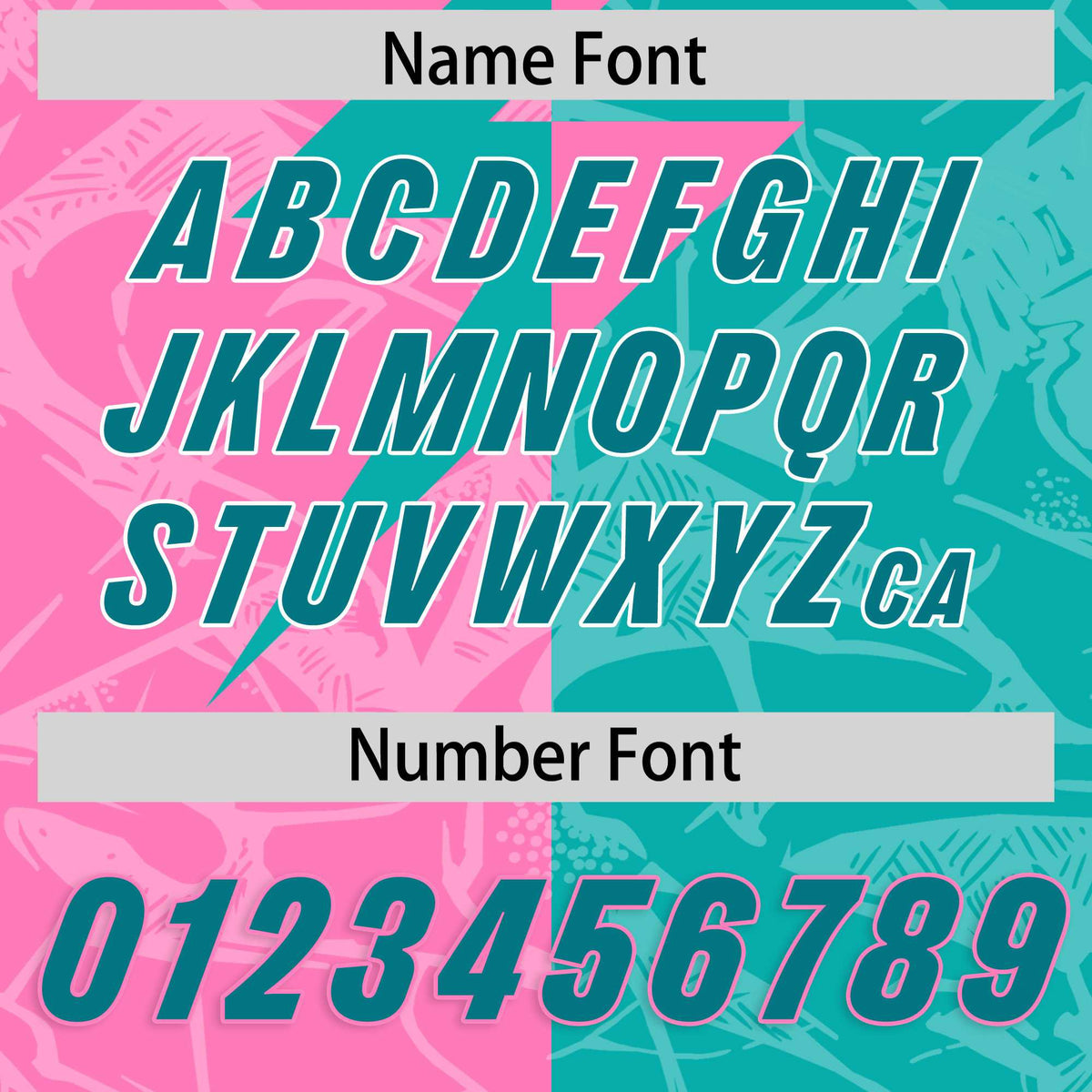 Custom Aqua Pink Split Personalized Lightning Pattern Football Jersey