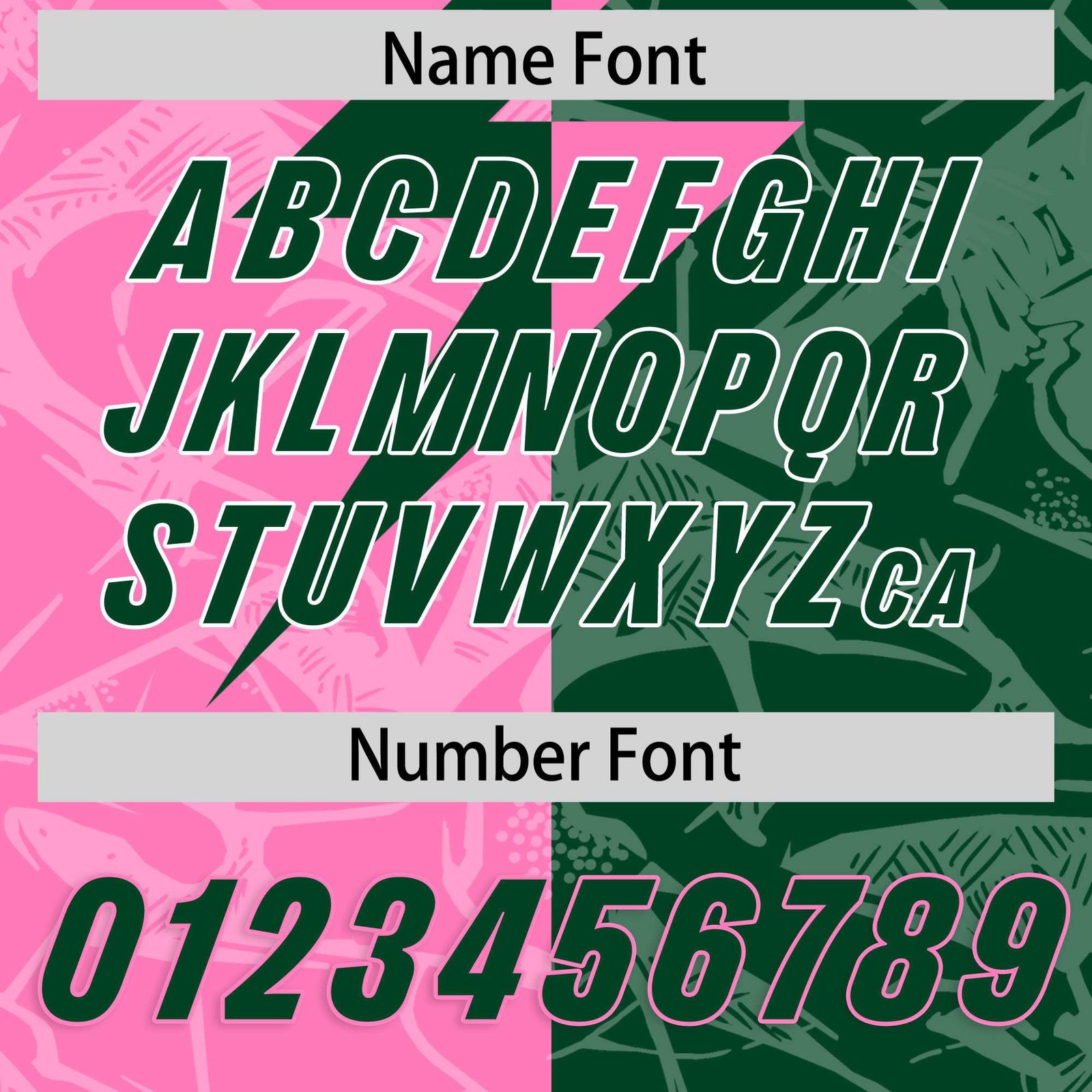 Custom Pink Green Split Personalized Lightning Pattern Football Jersey