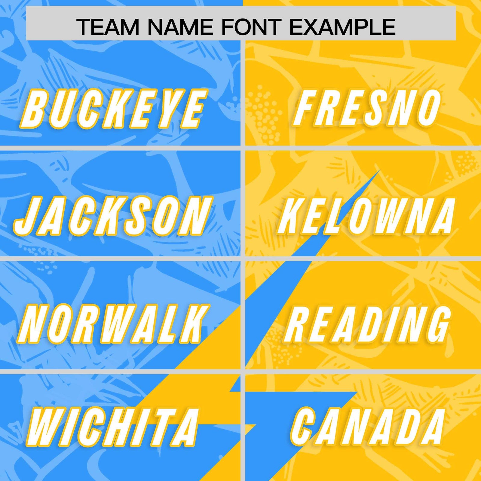 Custom Yellow Light Blue Split Personalized Lightning Pattern Football Jersey