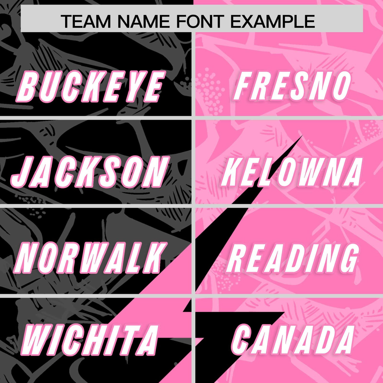 Custom Pink Black Split Personalized Lightning Pattern Football Jersey