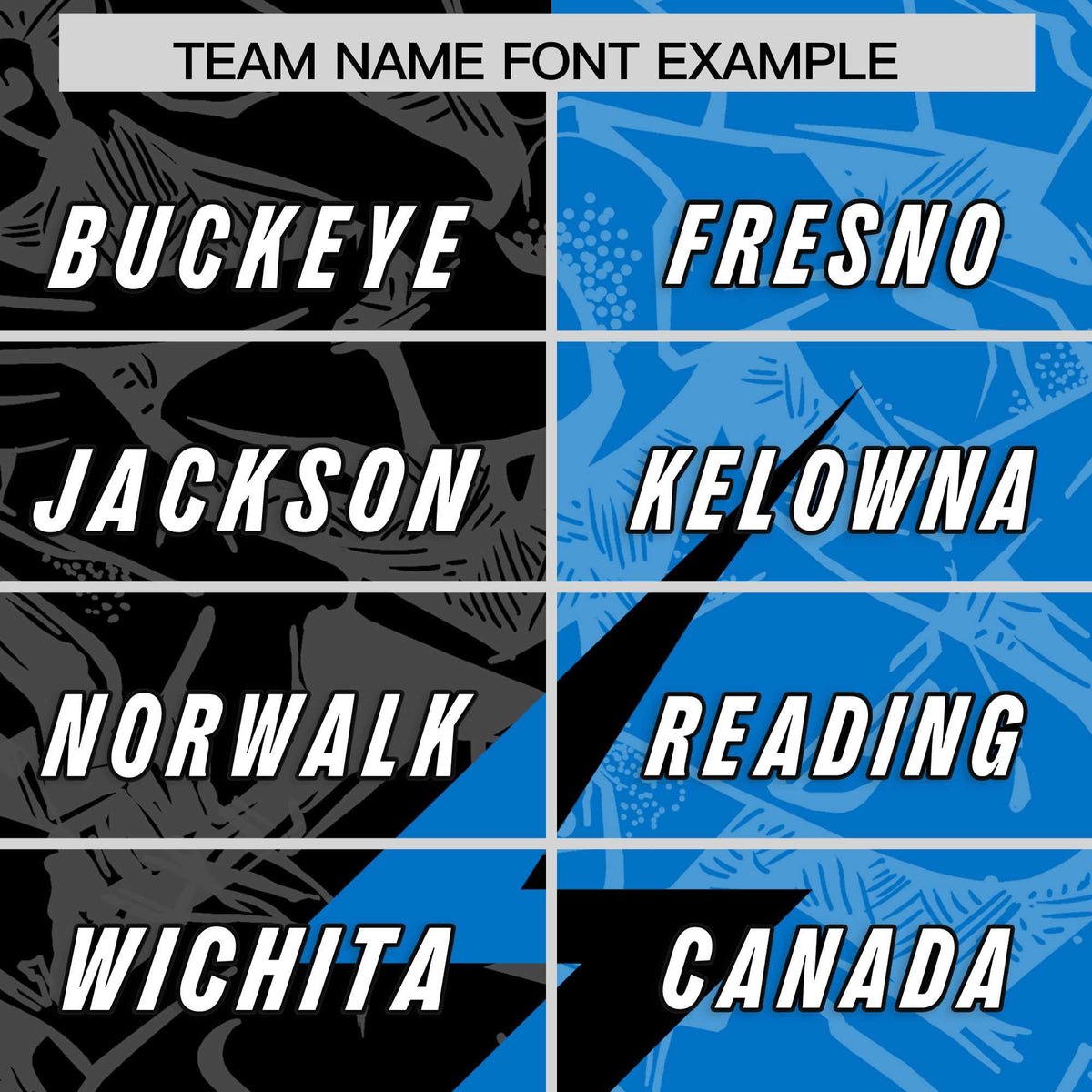 Custom Panther Blue Black Split Personalized Lightning Pattern Football Jersey