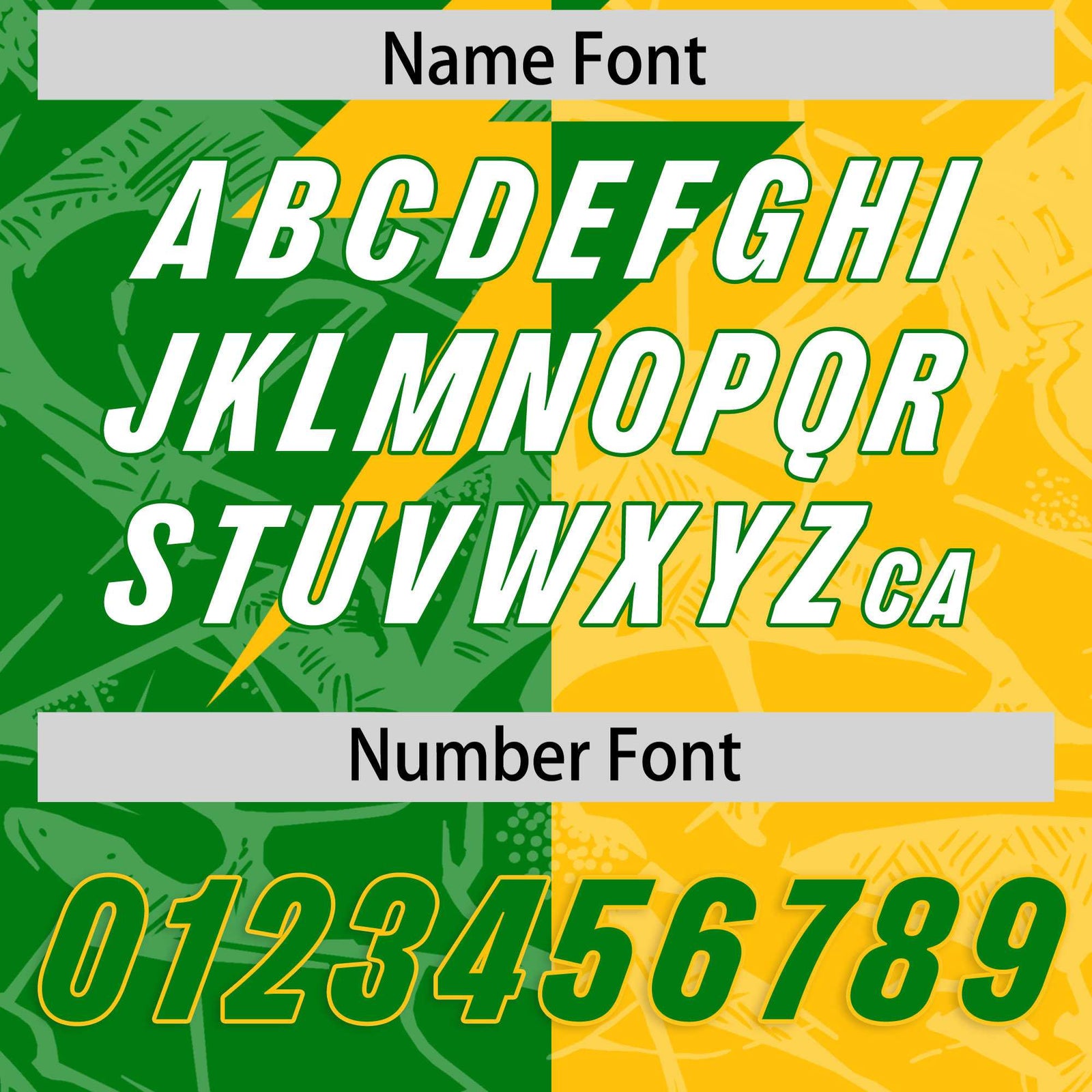 Custom Kelly Green Yellow Split Personalized Lightning Pattern Football Jersey