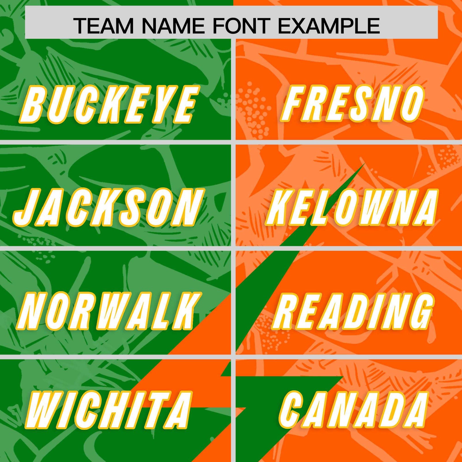 Custom Orange Kelly Green Split Personalized Lightning Pattern Football Jersey