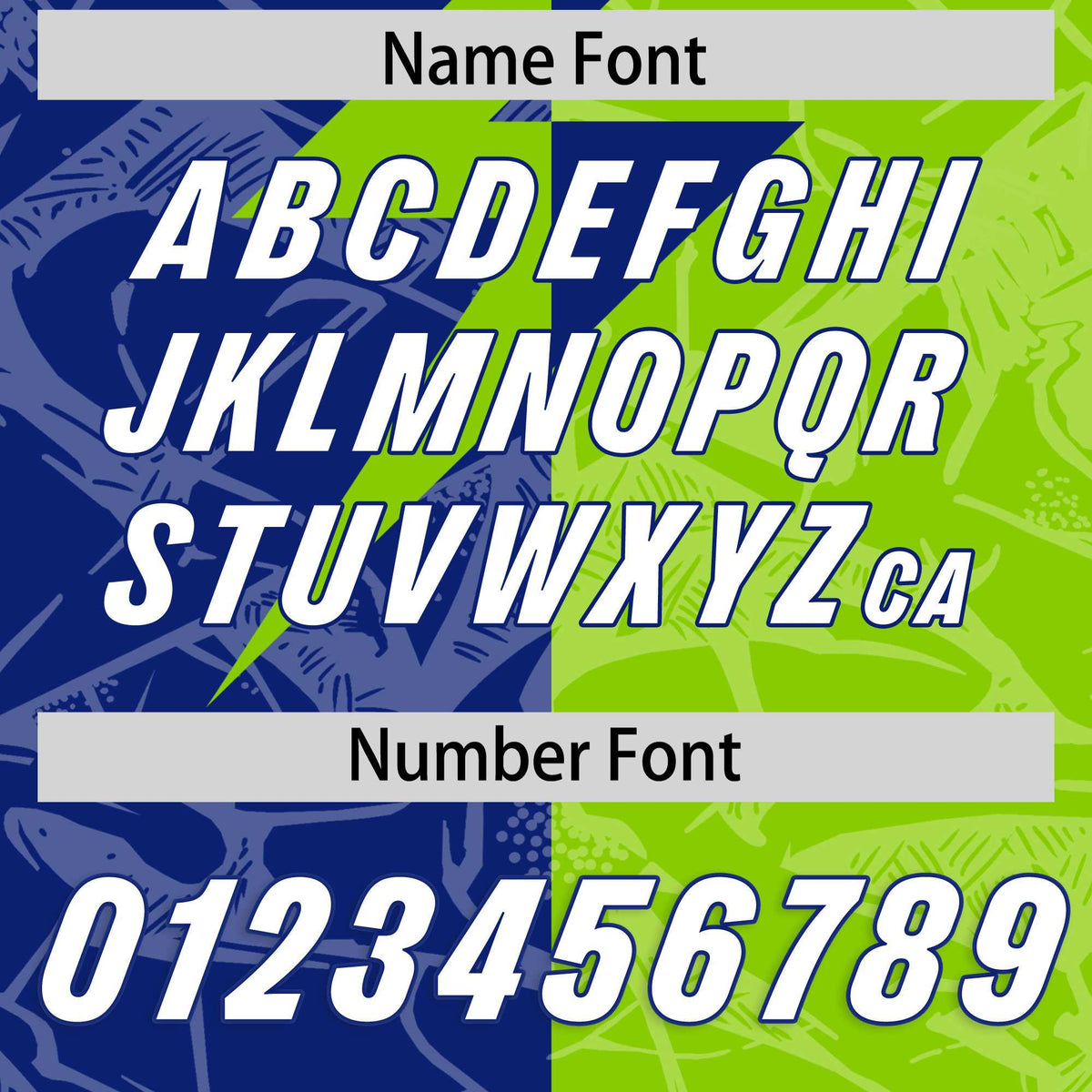 Custom Royal Neon Green Split Personalized Lightning Pattern Football Jersey