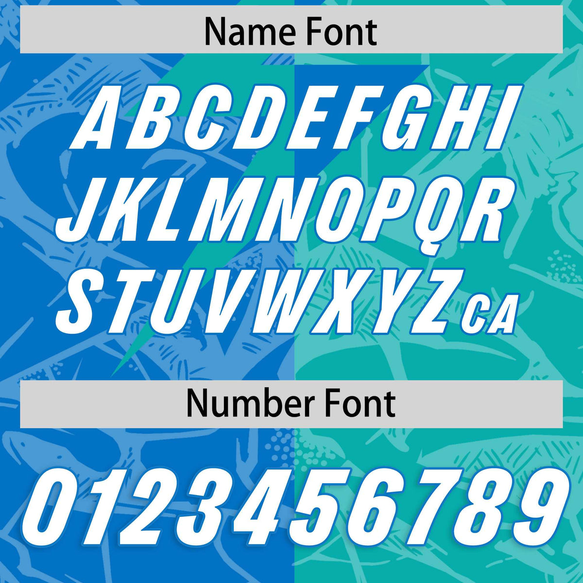 Custom Panther Blue Aqua Split Personalized Lightning Pattern Football Jersey