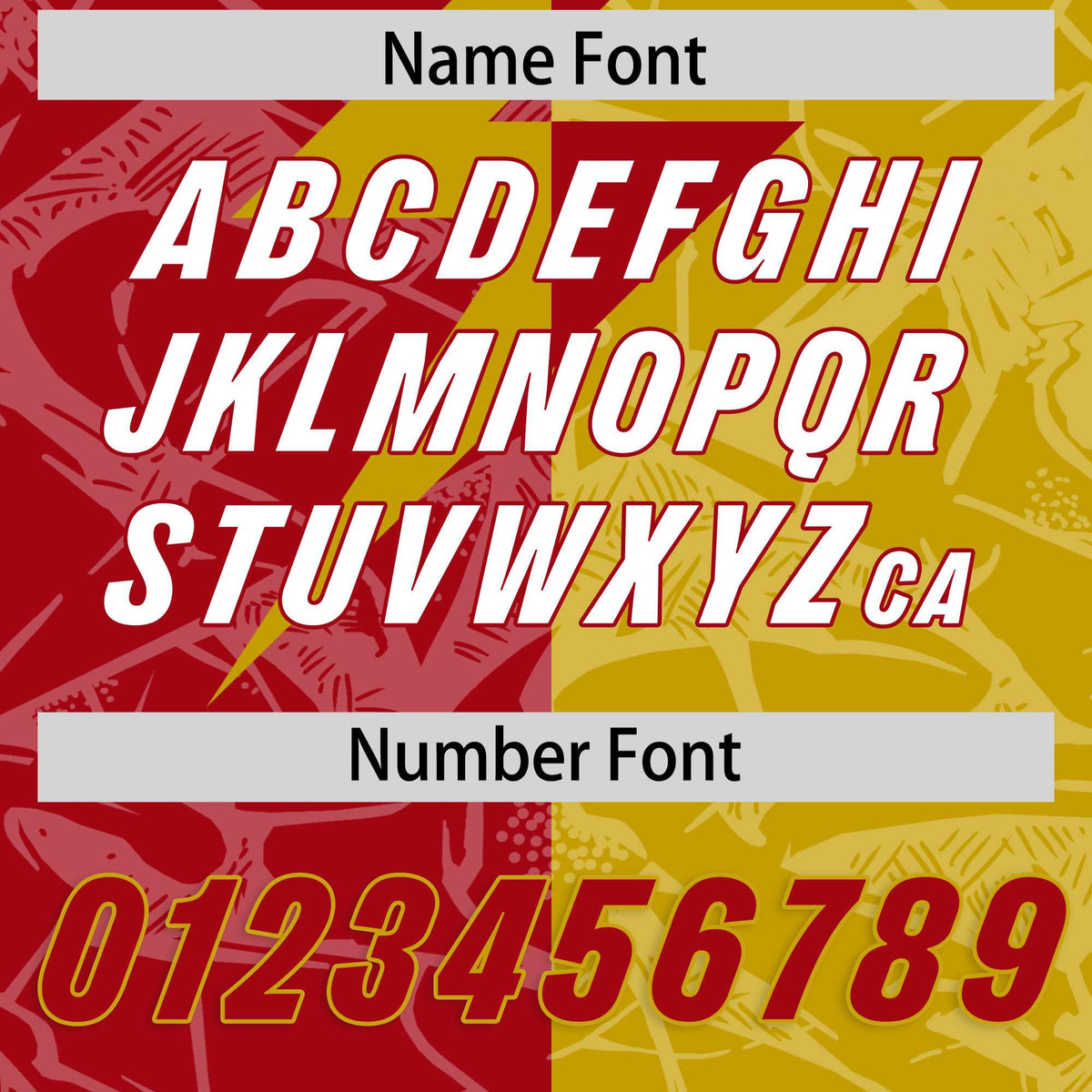 Custom Old Gold Red Split Personalized Lightning Pattern Football Jersey