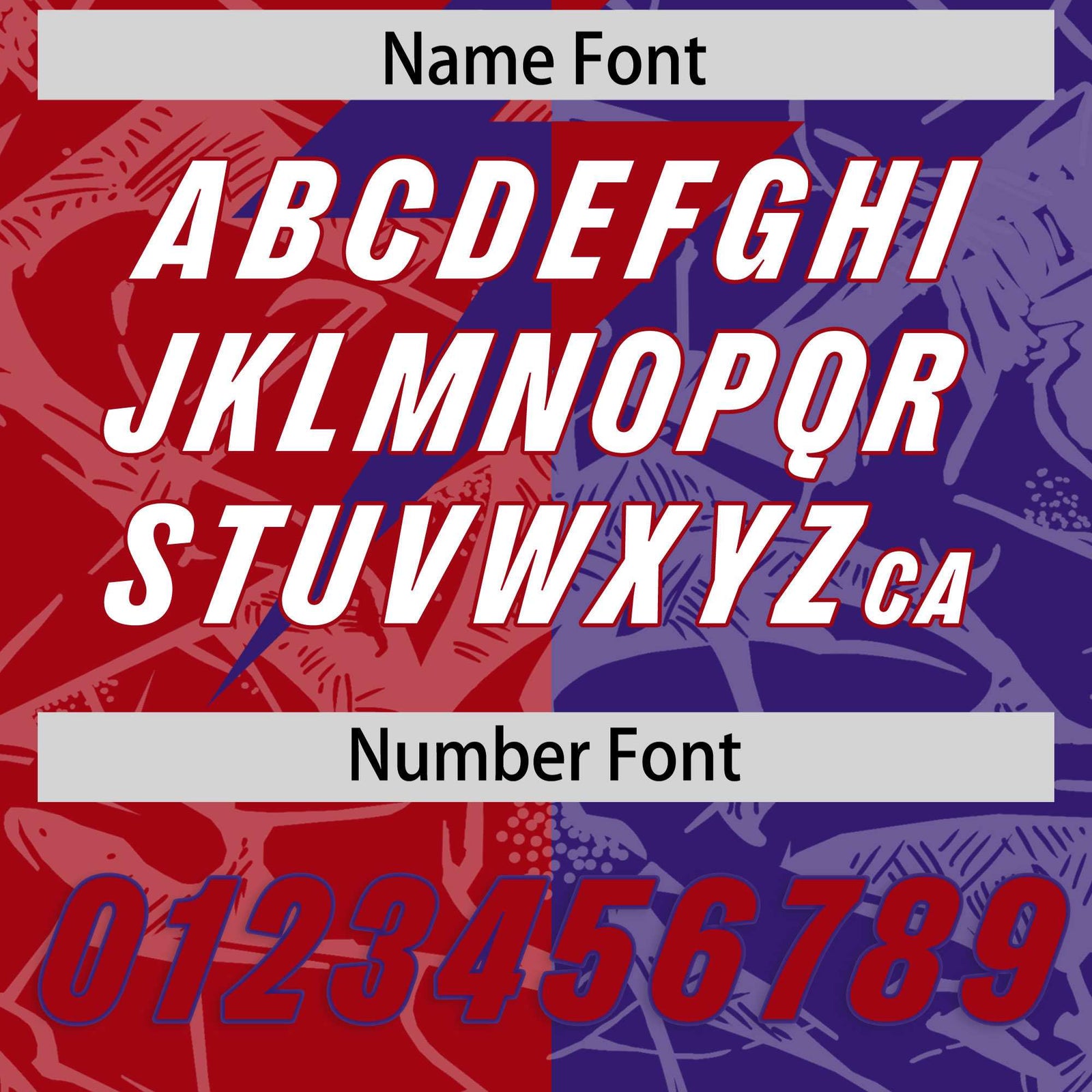 Custom Red Purple Split Personalized Lightning Pattern Football Jersey