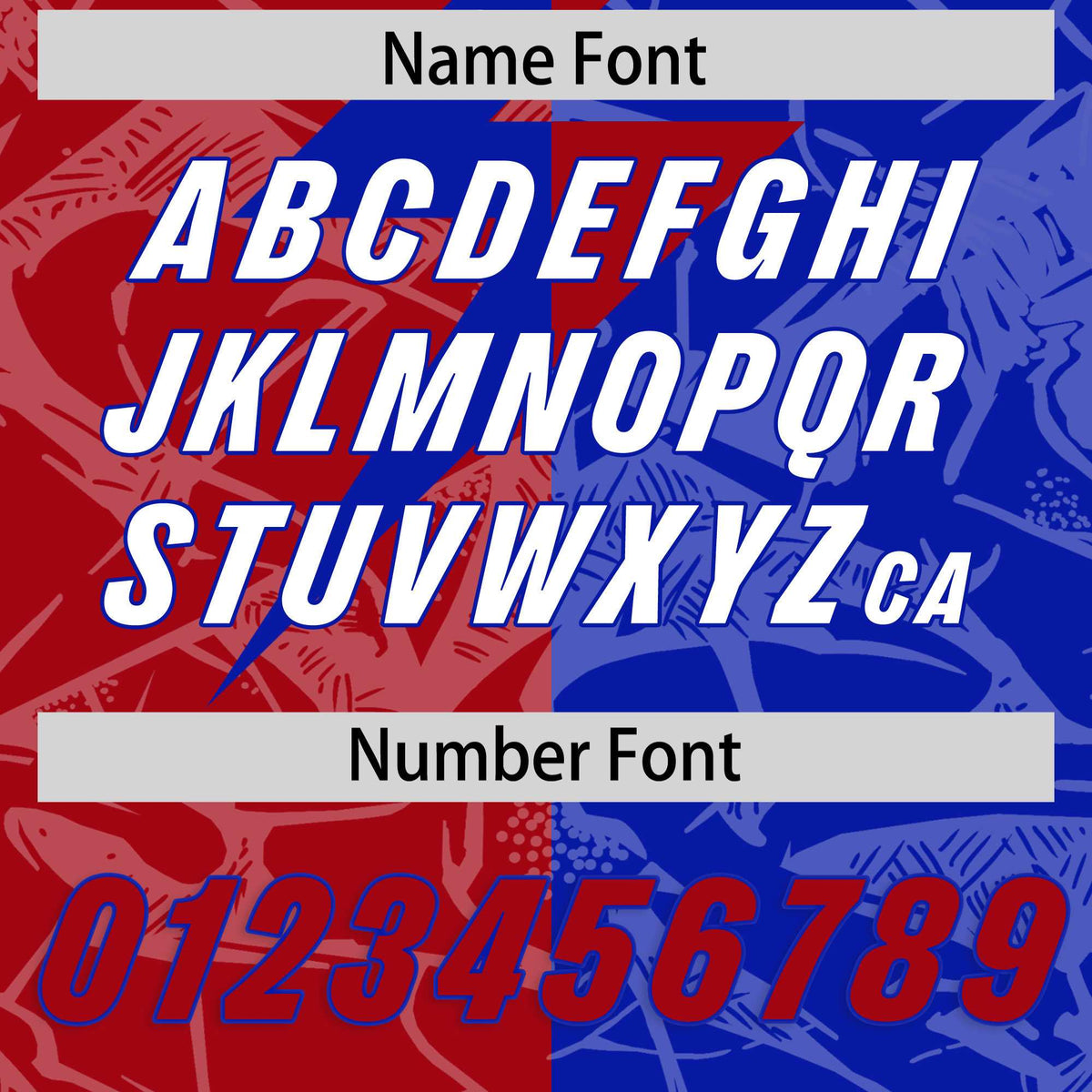 Custom Royal Red Split Personalized Lightning Pattern Football Jersey