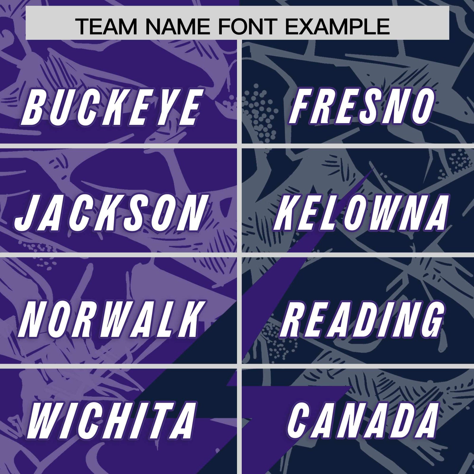 Custom Navy Purple Split Personalized Lightning Pattern Football Jersey