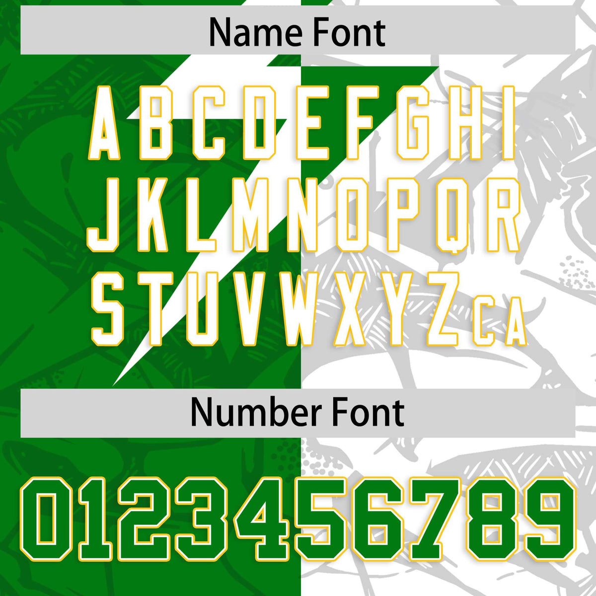 Custom Kelly Green White Split Personalized Lightning Pattern Football Jersey