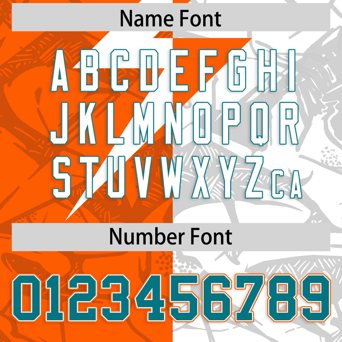 Custom Orange White Split Personalized Lightning Pattern Football Jersey