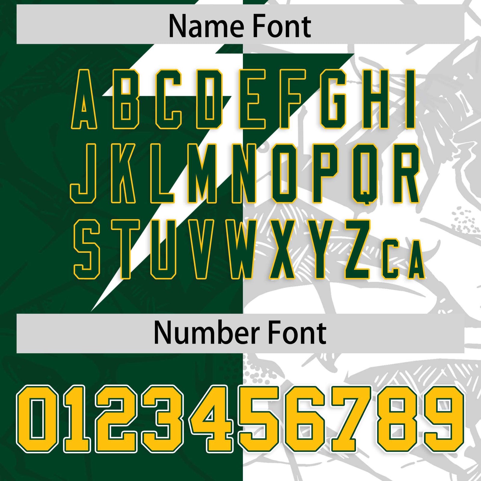 Custom Green White Split Personalized Lightning Pattern Football Jersey