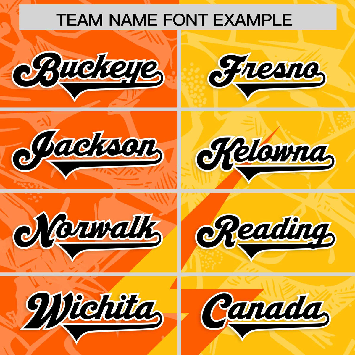 Custom Orange Yellow Split Personalized Lightning Pattern Football Jersey