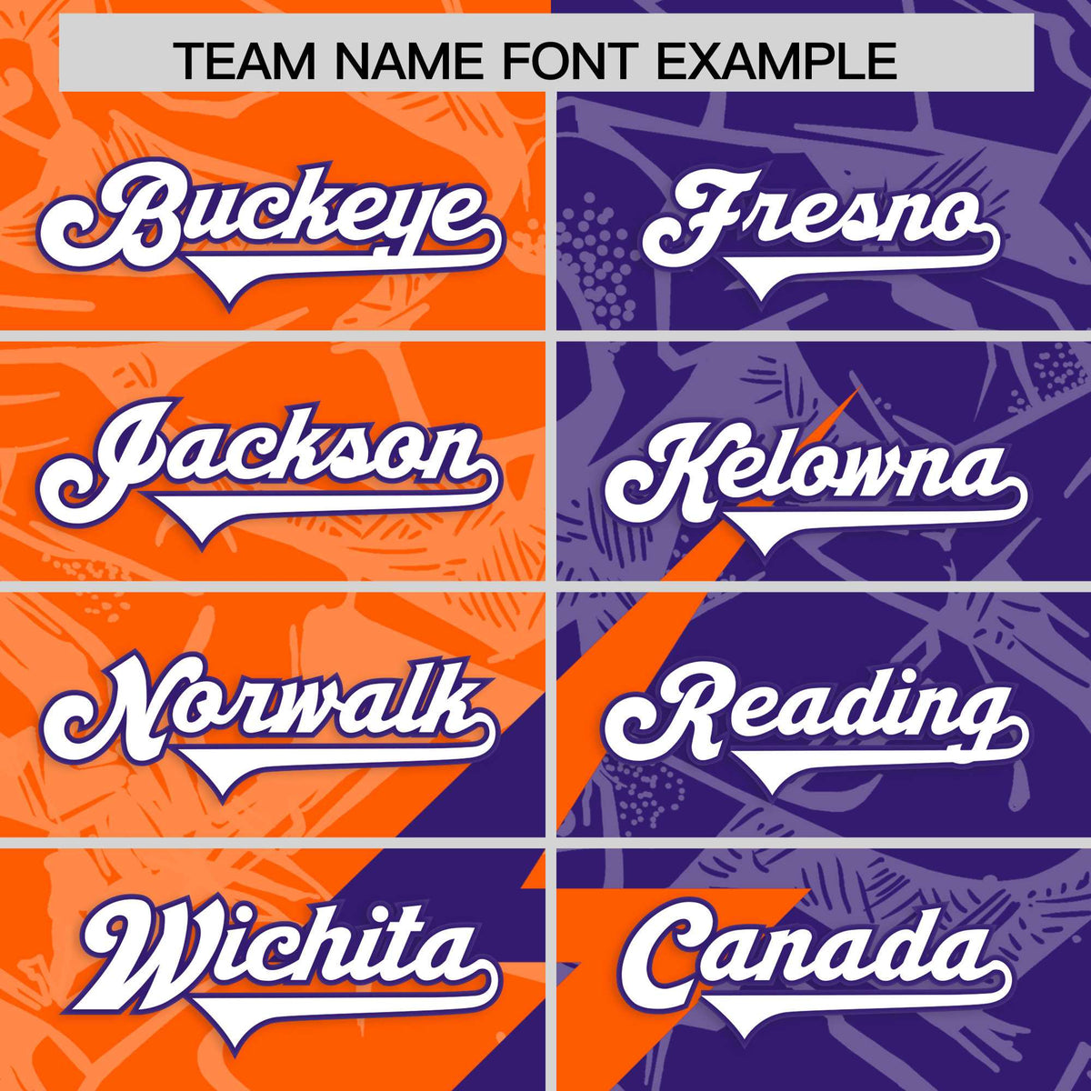 Custom Orange Purple Split Personalized Lightning Pattern Football Jersey