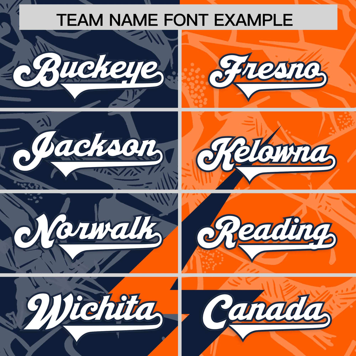 Custom Orange Navy Split Personalized Lightning Pattern Football Jersey
